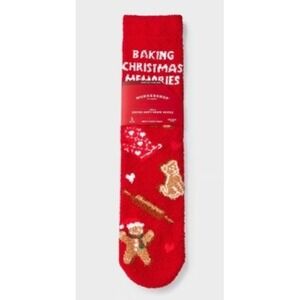 Men's Baking Spirits Bright Cozy Crew Socks - Wondershop™ Burgundy 6-12 NEW 4pk